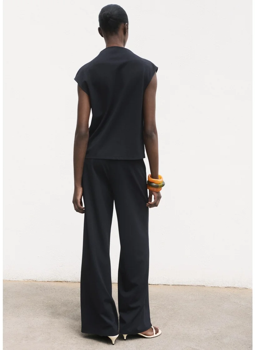 MANGO T-Shirt With Gathered Asymmetrical Neck