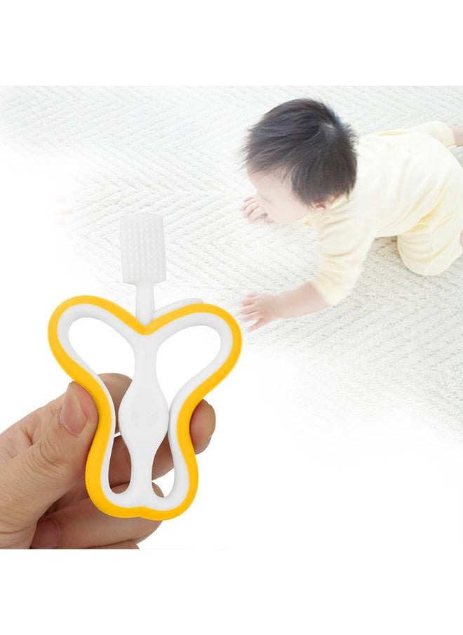Thoraya ApplE Shaped Teethers Baby Teething Toys Food Grade Silicone Soft Baby Teether(Yellow)  - Image 2