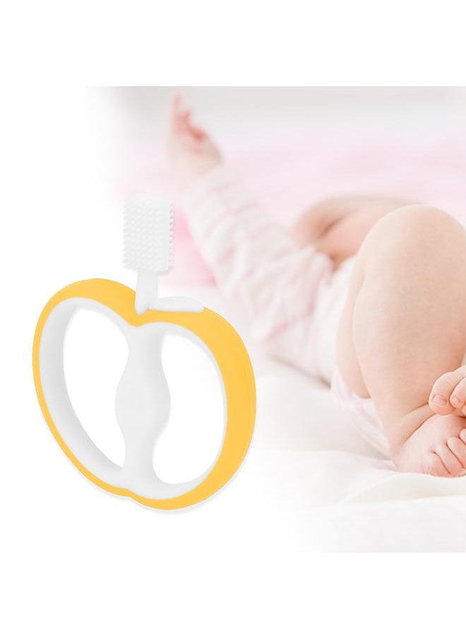 Thoraya ApplE Shaped Teethers Baby Teething Toys Food Grade Silicone Soft Baby Teether(Yellow)  - Image 3