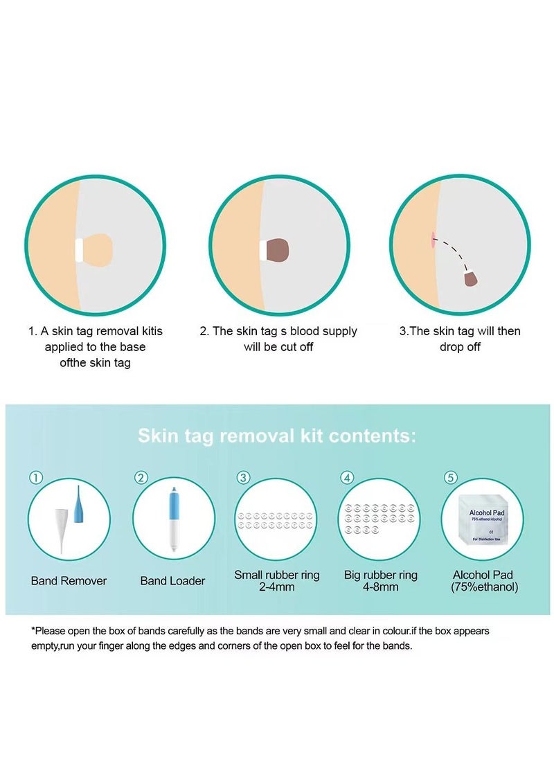 Skin Tag Remover Skin Tag Removal Tool Kit Fleshy Nevus Remover Tool with Micro Skin Tag Bands Smooth Results Skin Tag Remover Device for Small to Medium Skin Tags