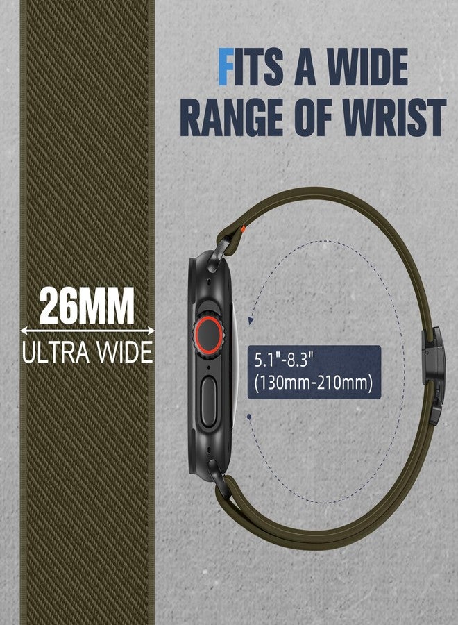 Dirrelo Stretchy Nylon Bands Compatible with Apple Watch Ultra 2 Band 49mm 46mm 45mm 44mm 42mm (Series 1 2 3) Men, Adjustable Soft Replacement Wristband Accessories for iWatch Series 11 10 9 8 7 6 5 4 SE - Image 4