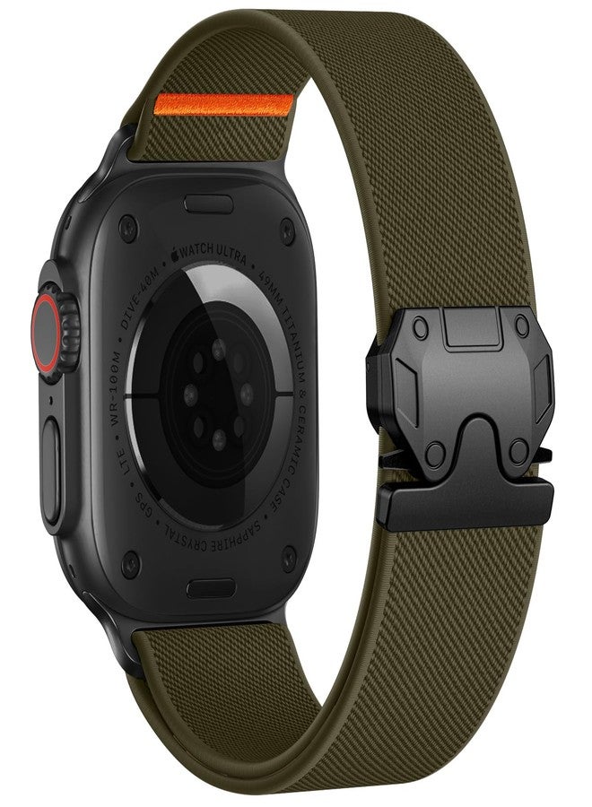 Dirrelo Stretchy Nylon Bands Compatible with Apple Watch Ultra 2 Band 49mm 46mm 45mm 44mm 42mm (Series 1 2 3) Men, Adjustable Soft Replacement Wristband Accessories for iWatch Series 11 10 9 8 7 6 5 4 SE - Image 1