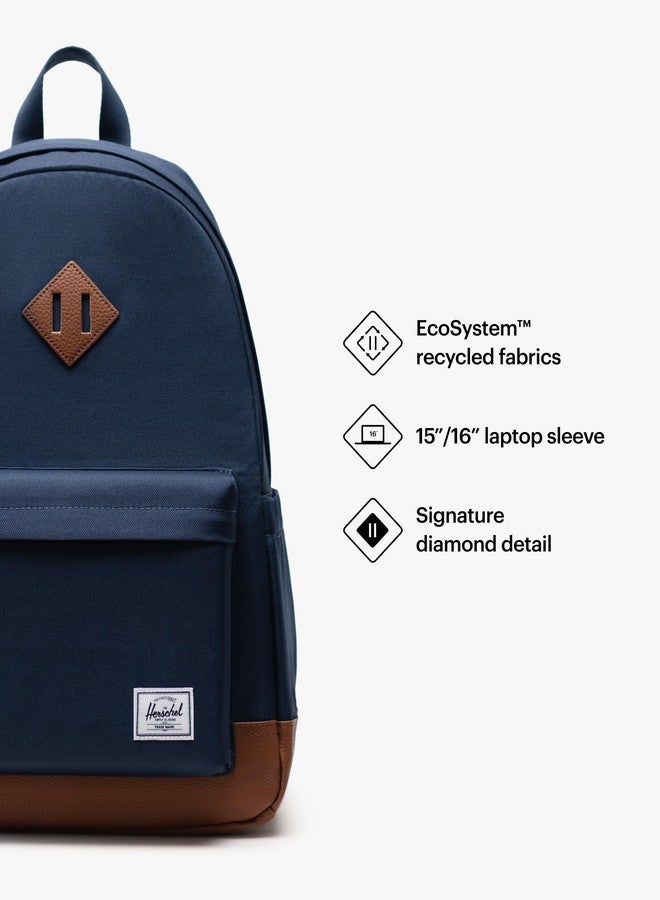 Herschel Heritage Backpack, Navy/Tan - Image 3