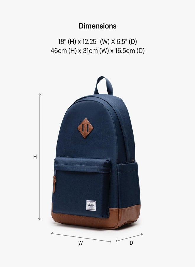 Herschel Heritage Backpack, Navy/Tan - Image 2