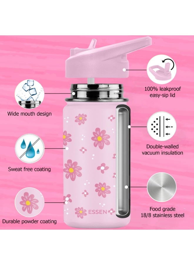 ESSEN Kids Water Bottle Stainless Steel for Girls Flower – 414 ml - Image 3