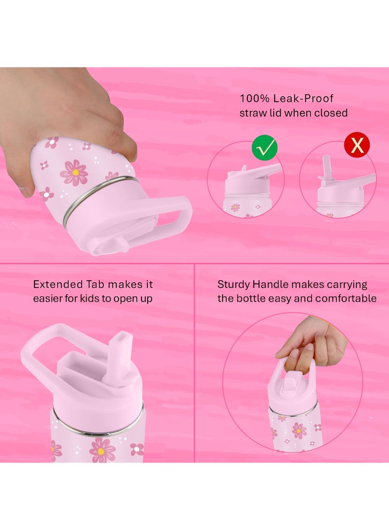 ESSEN Kids Water Bottle Stainless Steel for Girls Flower – 414 ml - Image 5