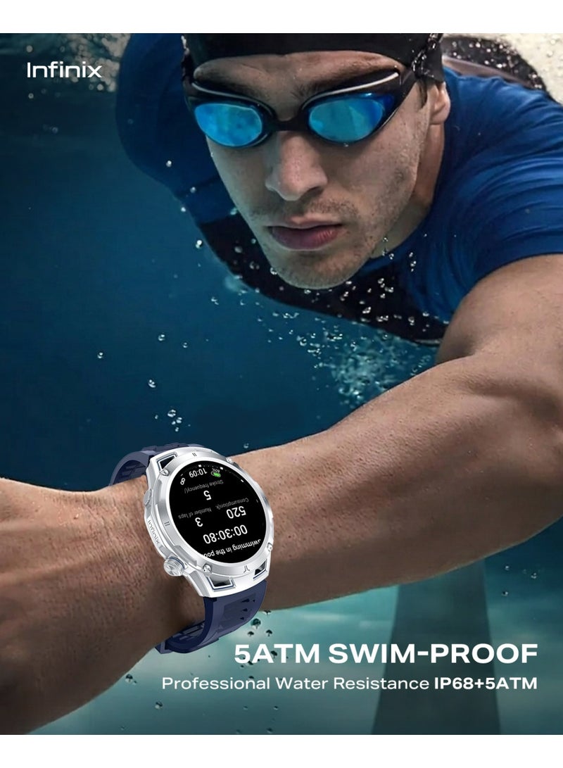 إنفينيكس Infinix GTWatch 5 Pro is built for active lifestyles with AMOLED display, Multi-GNSS positioning support, Bluetooth calling, 5ATM swim-proof protection and long battery life, Black. black - Image 3