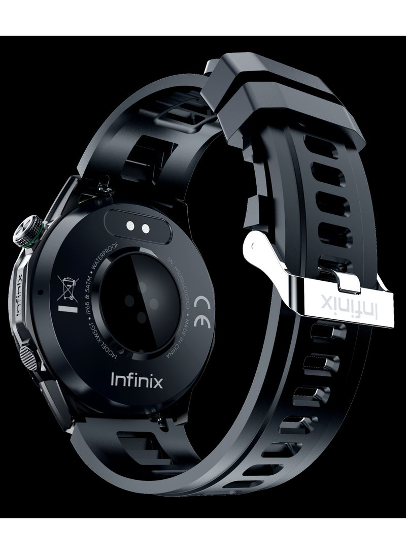إنفينيكس Infinix GTWatch 5 Pro is built for active lifestyles with AMOLED display, Multi-GNSS positioning support, Bluetooth calling, 5ATM swim-proof protection and long battery life, Black. black - Image 1