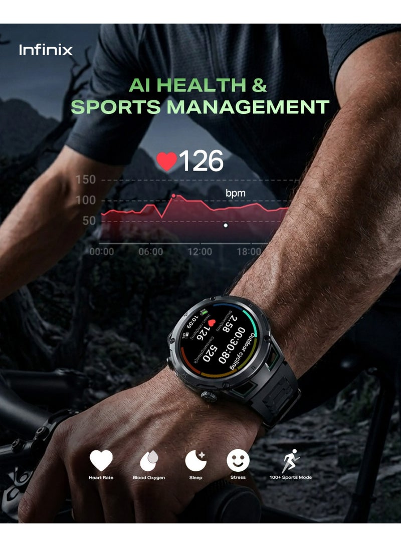 إنفينيكس Infinix GTWatch 5 Pro is built for active lifestyles with AMOLED display, Multi-GNSS positioning support, Bluetooth calling, 5ATM swim-proof protection and long battery life, Black. black - Image 5