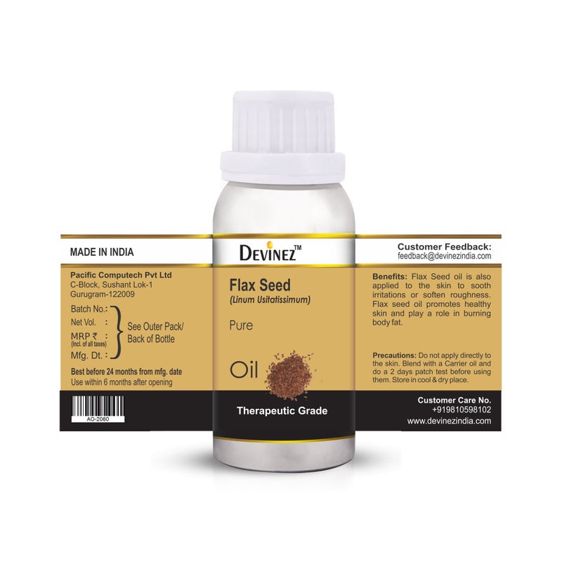 Devinez Flax Seed Cold-Pressed Oil, 100ml - 100% Pure Natural, Undiluted for Hair, Skin and Nails with Omega 3,6,9 from Natural ALA - Image 2