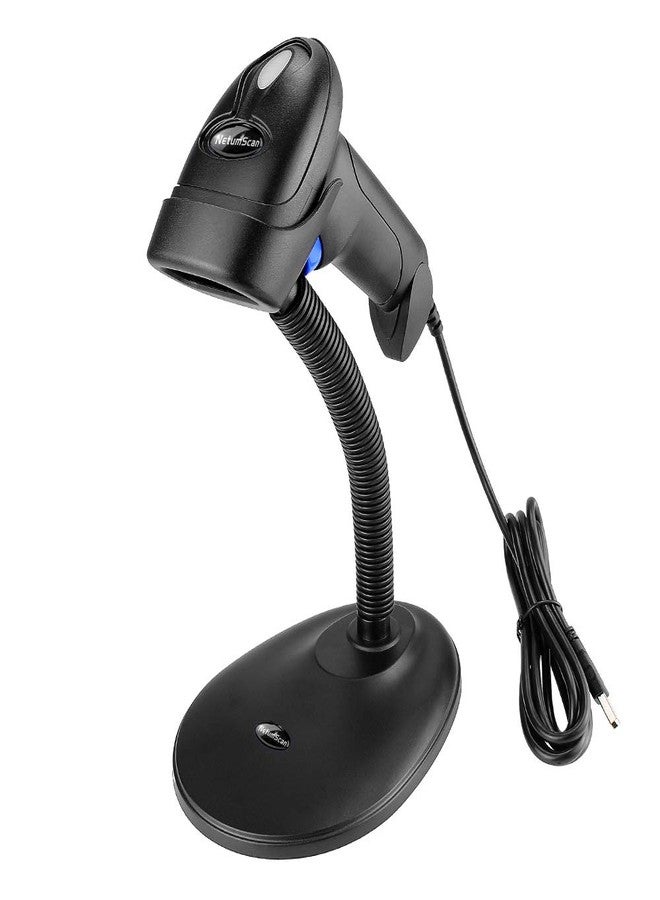 ماسح ضوئي محمول باليد يعمل بمنفذ USB لرموز QR، قارئ رموز NetumScan السلكي التلقائي أحادي وثنائي الأبعاد مع حامل قابل للتعديل للمتاجر والسوبر ماركت والمستودعات (سلكي) - Image 1