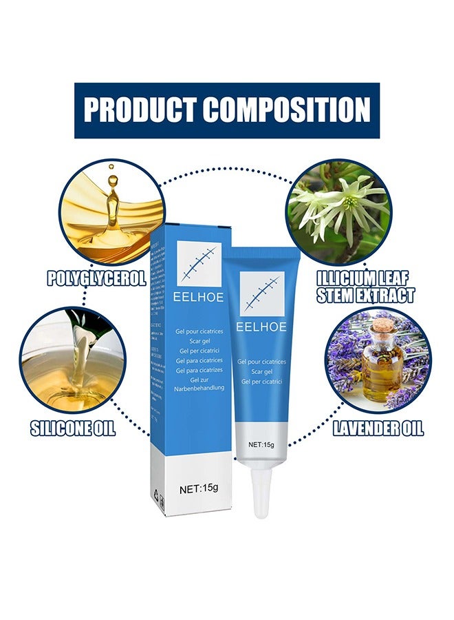 EELHOE Scar gel - Helps Soften And Smooth Raised Scars, Maintaining The Moisture Balance of The Adjacent Skin, Reduces Discolouration, Redness, Pain and Discomfort of Scars 15g - Image 5