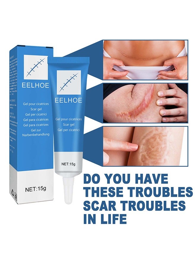 EELHOE Scar gel - Helps Soften And Smooth Raised Scars, Maintaining The Moisture Balance of The Adjacent Skin, Reduces Discolouration, Redness, Pain and Discomfort of Scars 15g - Image 2