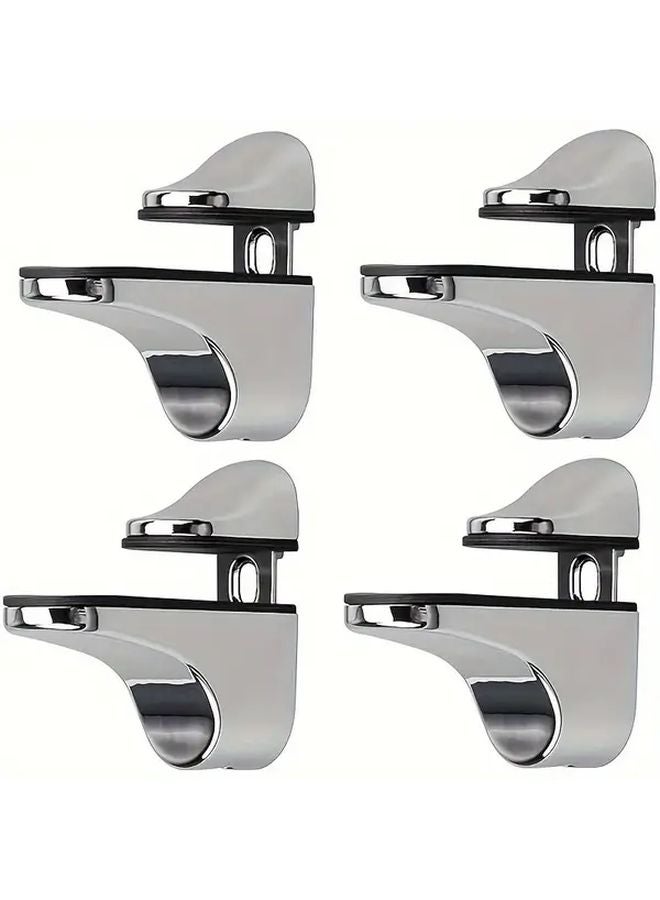 4pcs Adjustable Metal Glass Clamps Fish Mouth Design Tempered Glass Support Brackets - Image 2