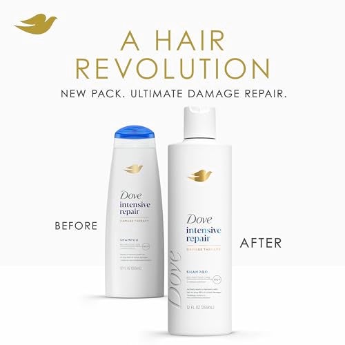 Dove Shampoo 4 count Intensive Repair for Damaged Hair with Bio-Protein Care Technology and Amino Serum 12 Fl Oz - Image 3