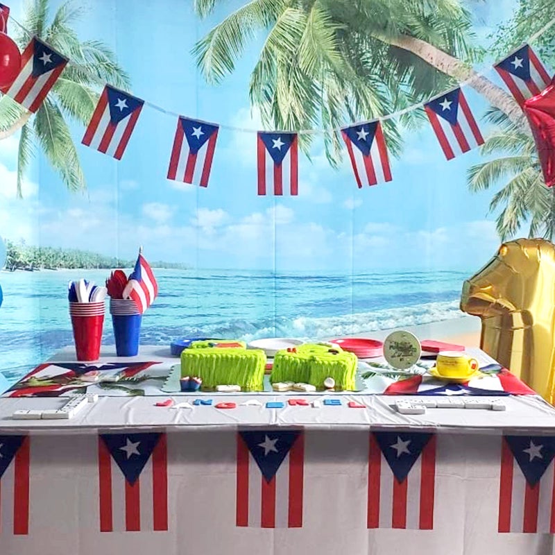 Anley Puerto Rico String Flag Pennant Flags, Patriotic Events 12th of June National Puerto Rican Day Decoration Sports Bars - 33 Feet 38 Flags - Image 5