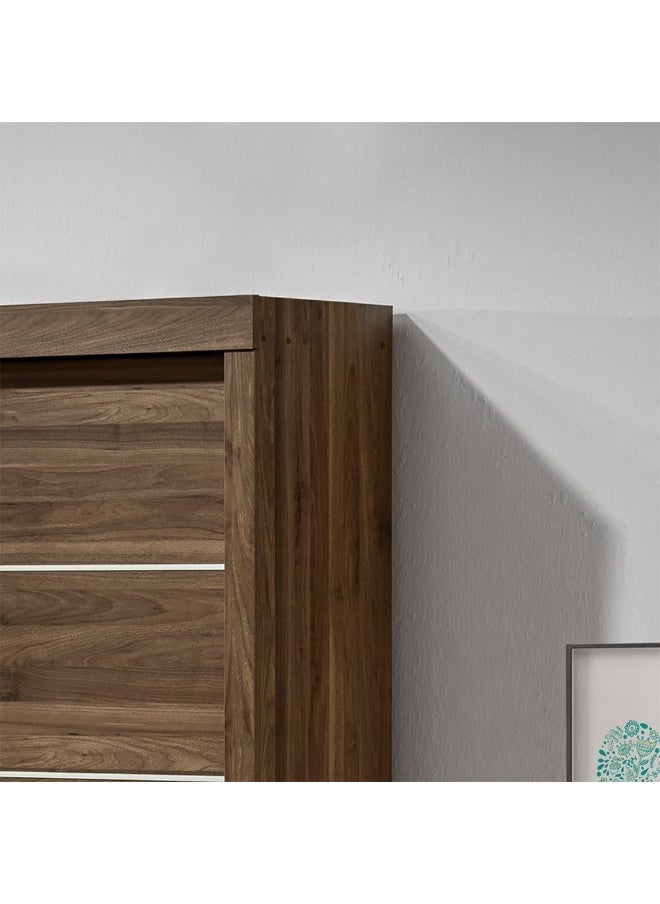 DANUBE HOME Supreme 2-Door Large Sliding Wardrobe with Mirrors – Modern Engineered Wood Closet with Sliding Doors, Ample Storage, and Full-Length Mirrors – Bedroom Furniture - Light Walnut  - Image 3