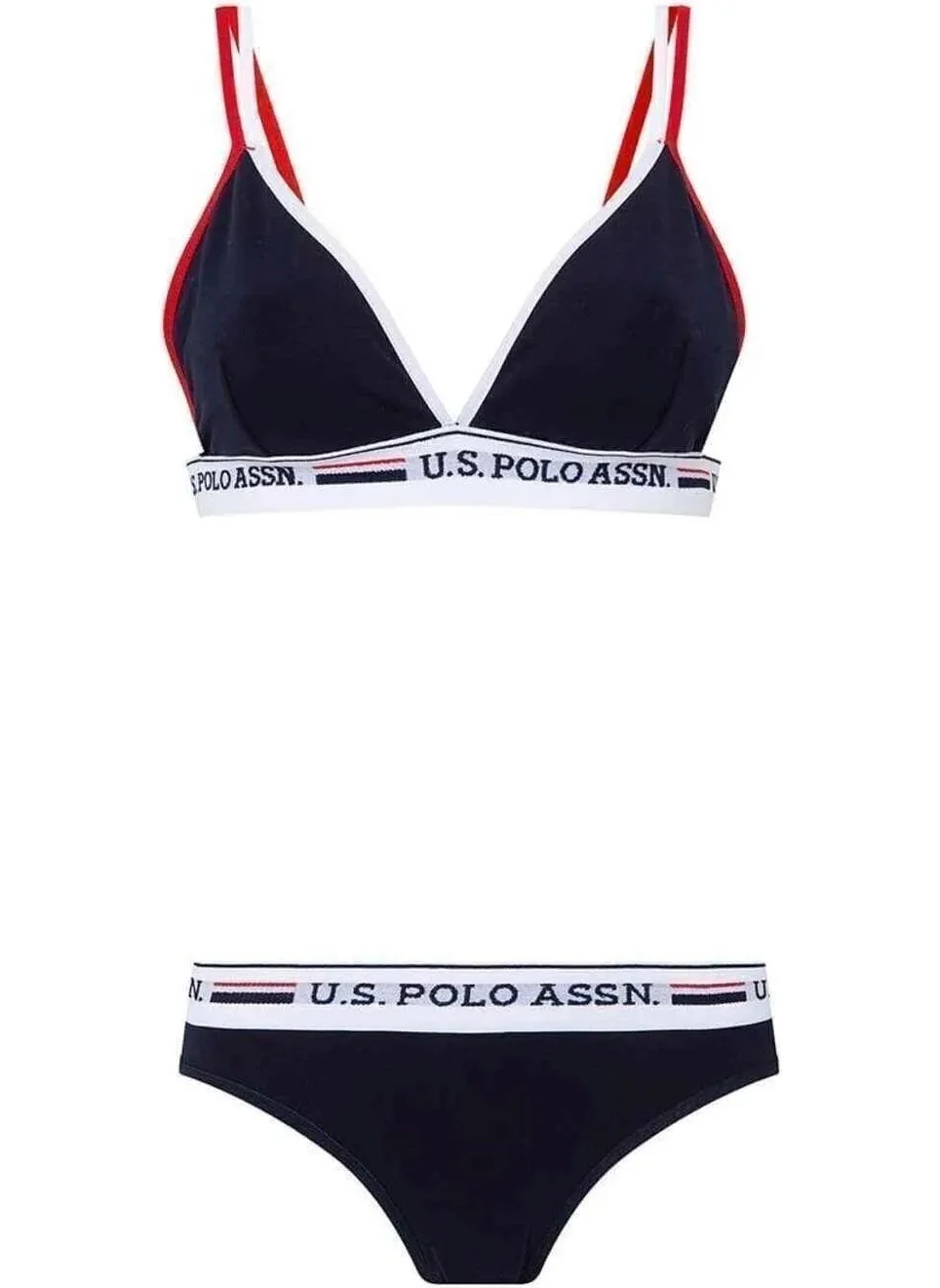 U.S. Polo Assn. 66254 Women's Navy Blue Bustier Briefs Set