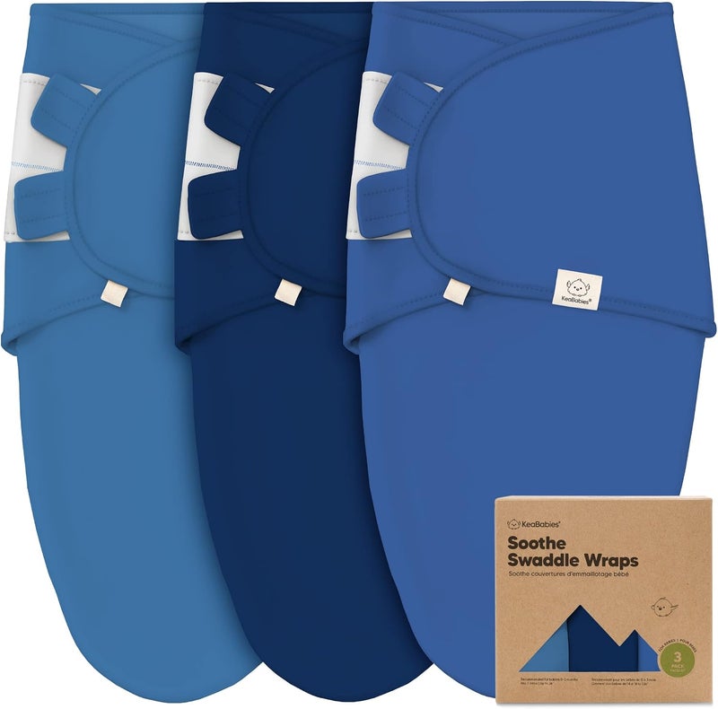 KeaBabies 3-Pack Organic Baby Swaddle Sleep Sacks -Newborn Swaddle Sack, Ergonomic Baby Swaddles 0-3 Months,Swaddles for Newborns, Baby Sleep Sack, Baby Swaddle Blanket Wrap,Baby Essentials (Frost) - Image 1