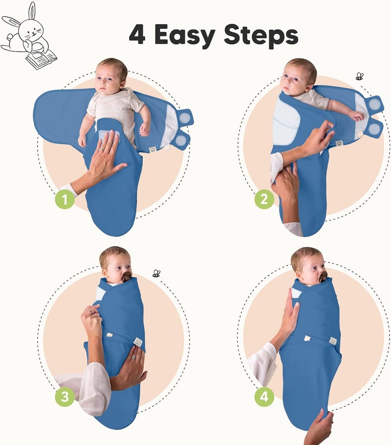 KeaBabies 3-Pack Organic Baby Swaddle Sleep Sacks -Newborn Swaddle Sack, Ergonomic Baby Swaddles 0-3 Months,Swaddles for Newborns, Baby Sleep Sack, Baby Swaddle Blanket Wrap,Baby Essentials (Frost) - Image 3