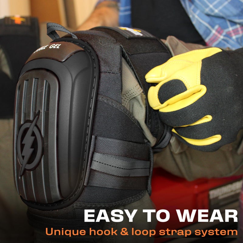 Thunderbolt Knee Pads for Men Construction Knee Pads for Work for Men and Women with Double Gel for Gardening Flooring Roofing Heavy Duty with Extra Thick Foam and Strong Adjustable Non-Slip Straps - Image 5