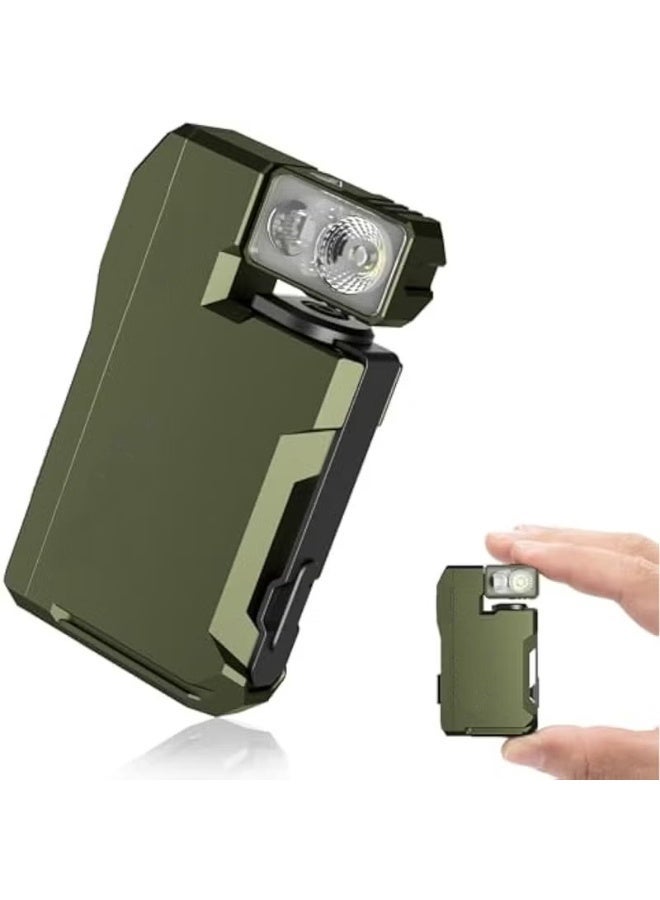 G5 400 Lumens Rechargeable Mini Torch, Portable RGB Keychain Flashlight with Magnetic Base for Outdoor & Everyday Use – Green - Image 1