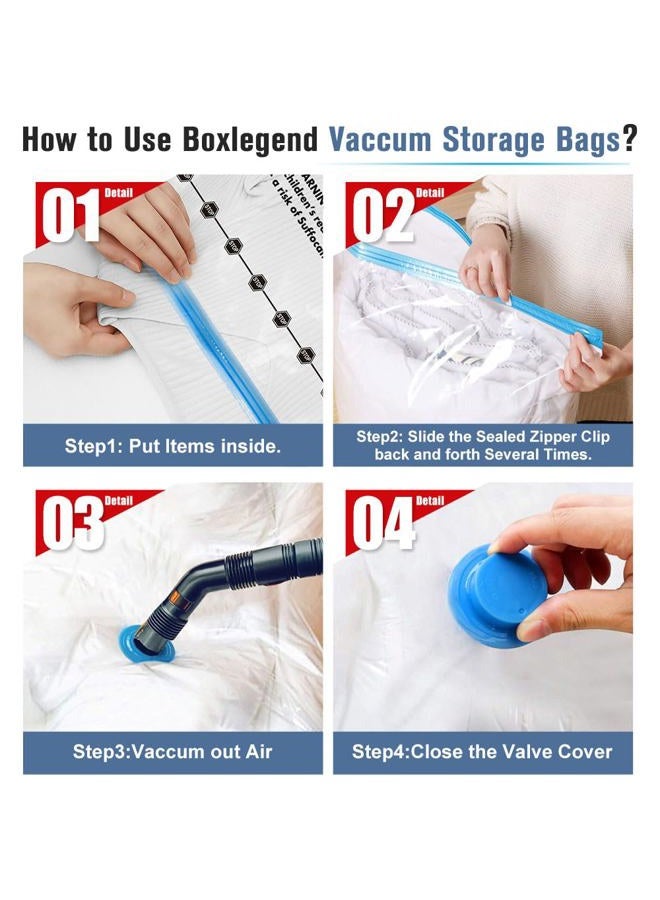 BOXLEGEND Vacuum Storage Bags with Large Hand Pump 24 Combo (1X-Jumbo, 4 Jumbo, 7 Large, 6 Medium, 6 Small) Thickened Vacuum Seal Bags for Clothing Blanket Pillow Comforters Bedding Quilt Coat - Image 4