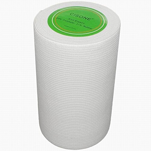 CISONE Knit Elastic 4 Inch Wide White Heavy Stretch High Elasticity Knit Elastic Band 3 Yards - Image 4