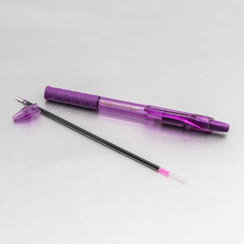 Pentel BK93CRBP8M R.S.V.P. RT Retractable Ballpoint Pen, 1mm, Clear Barrel, Assorted Ink, 8/Pack - Image 5