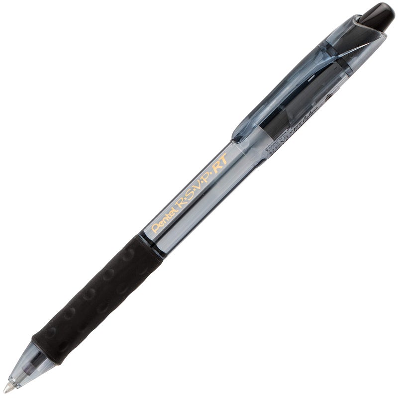 Pentel BK93CRBP8M R.S.V.P. RT Retractable Ballpoint Pen, 1mm, Clear Barrel, Assorted Ink, 8/Pack - Image 2