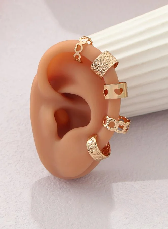 Take Two Set of 5 - Metal Ear Clip Earrings