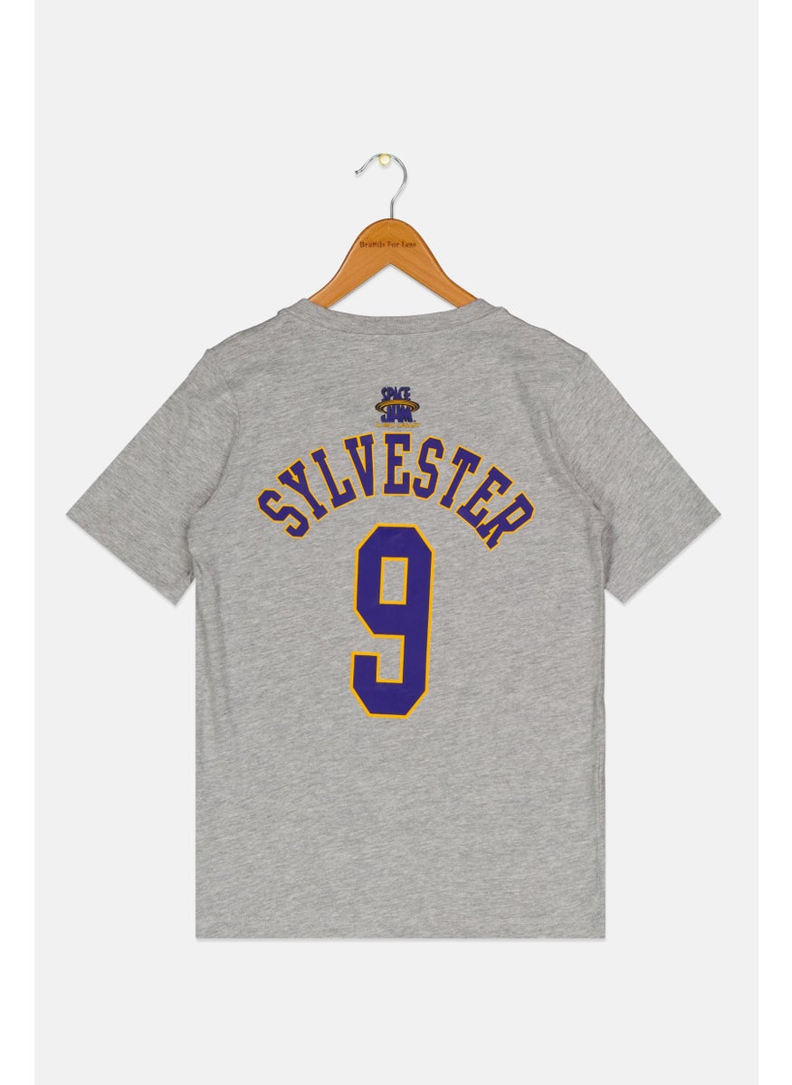 Space Jam Kids Boy Crew Neck Short Sleeve Graphic Print T-Shirt, Grey  - Image 2