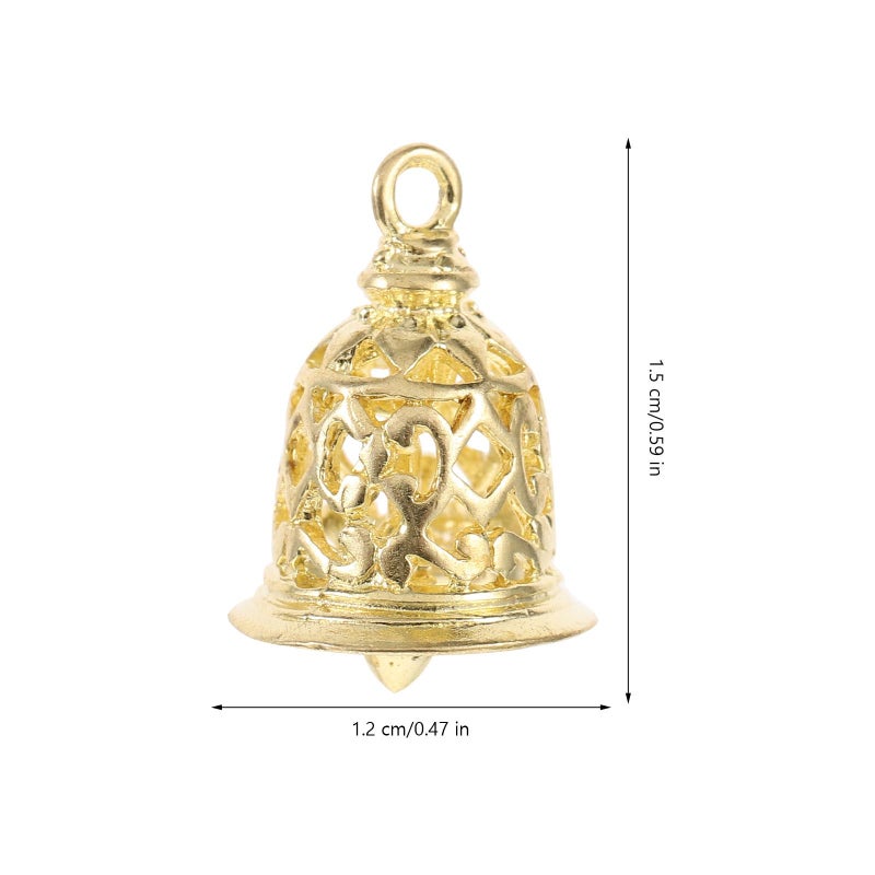 EXCEART 10Pcs Brass Jingle Bells Vintage Wind Chimes Bells Rustic Handicrafts Bells Jewelry Bag Charms Pendants（0.59x0.47Inch） - Image 4