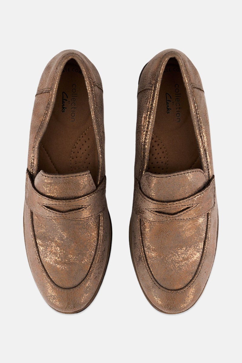 clarks Women Standard Lace Up Casual Shoes, Bronze - Image 3