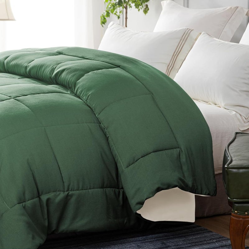 Reversible Duvet Double Size for All Seasons, 7.5 Tog Down Alternative Box Sitiched Duvets, Lightweight and Machine Washable Comforter, 200X200 cm, Sage Green,Brich Beige - Image 4