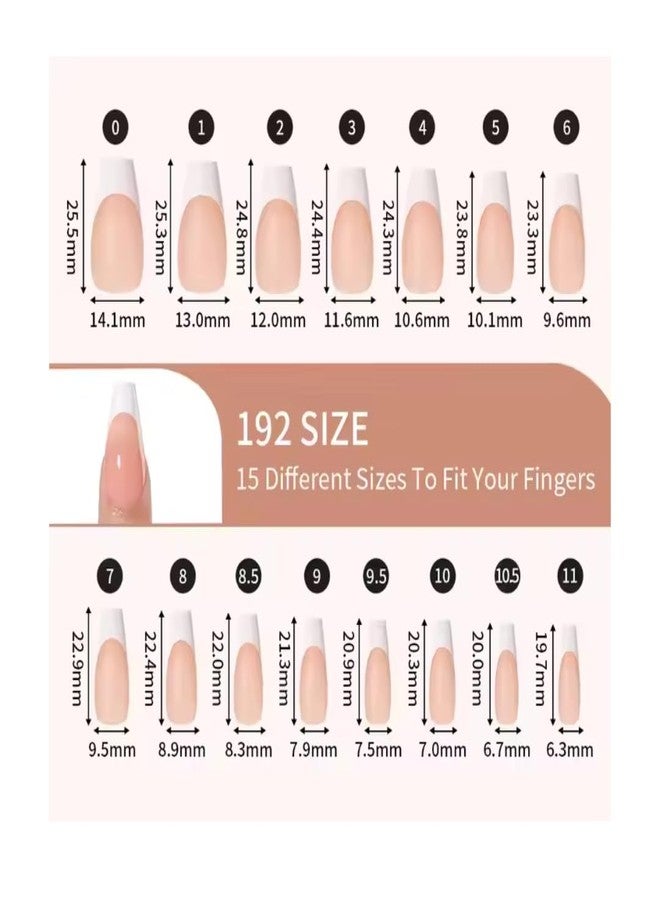 Nailwind أظافر صناعية مزيفة على شكل لوز 216 قطعة من نيل ويند، أظافر فرنسية بيضاء، مجموعة تمديد أظافر صناعية بـ 9 ألوان، أظافر أكريليك لامعة كاملة التغطية للنساء والفتيات لتصميم الأظافر. - Image 3