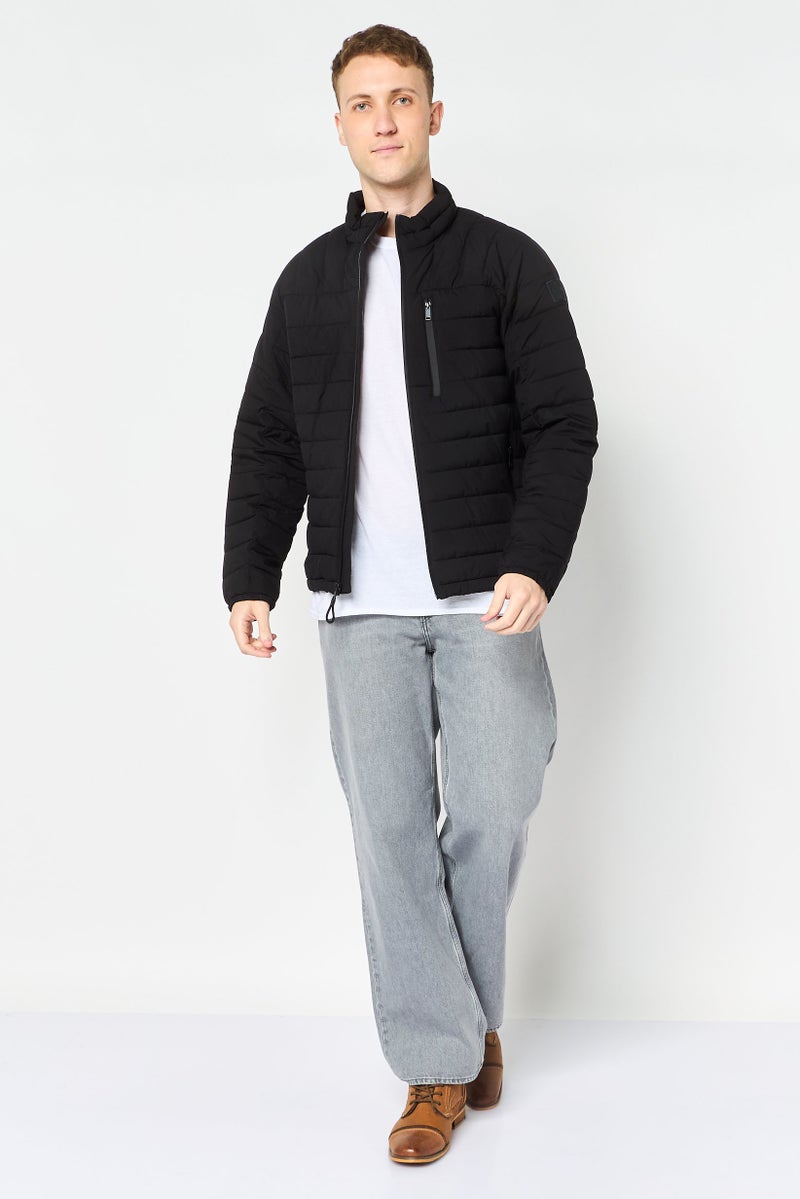 DKNY Men Brand Logo Bomber Jacket, Black - Image 2