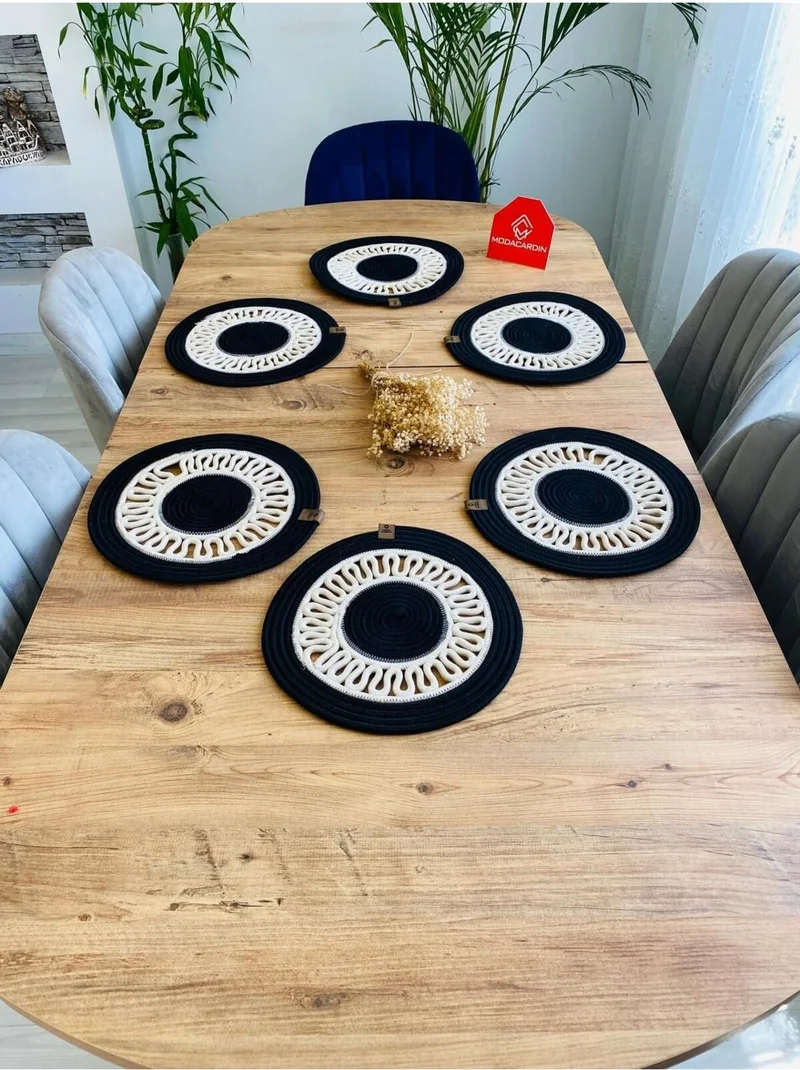 بدز ديري BDZ Leather Jute Wicker American Service Plate 6 Pieces