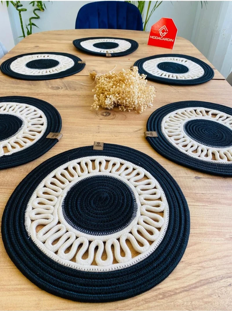بدز ديري BDZ Leather Jute Wicker American Service Plate 6 Pieces