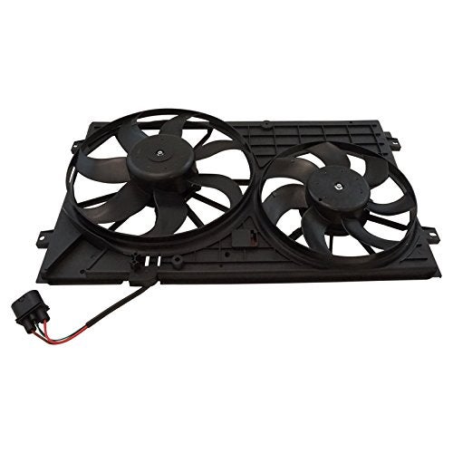 TRQ Radiator Dual Cooling Fan Assembly Compatible with 2012-2014 Volkswagen Beetle 2010-2014 Golf 2005-2014 Jetta 2006-2009 Rabbit VW3120100 - Image 2