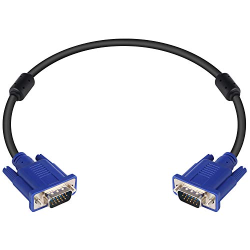 PASOW VGA to VGA Monitor Cable HD15 Male to Male for TV Computer Projector (1.5 Feet) - Image 1
