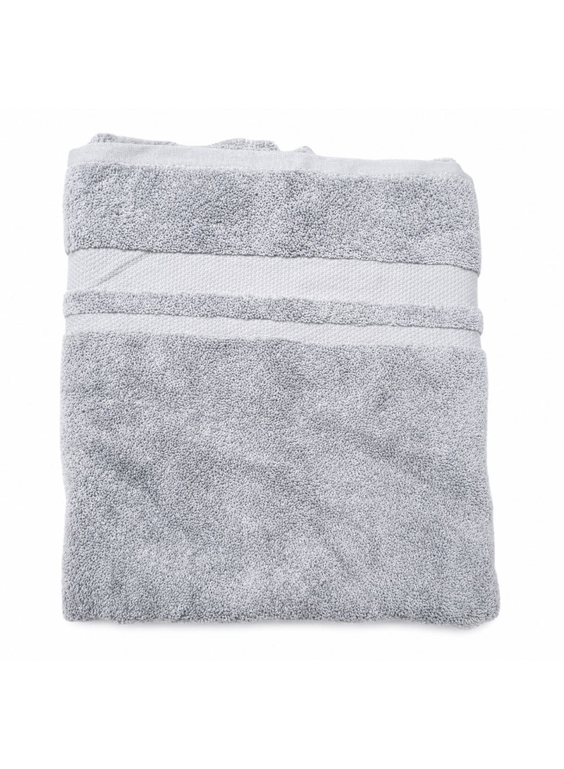 Large cotton towel, 70x140 cm, gray color - Image 1