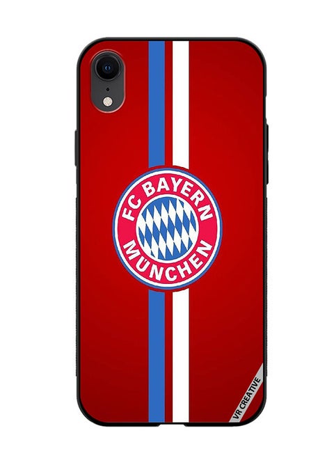 Protective Case Cover For Apple iPhone XR Fc Bayern Munchen Logo Red Design Multicolour