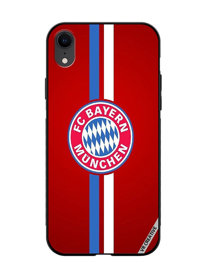 Protective Case Cover For Apple iPhone XR Fc Bayern Munchen Logo Red Design Multicolour