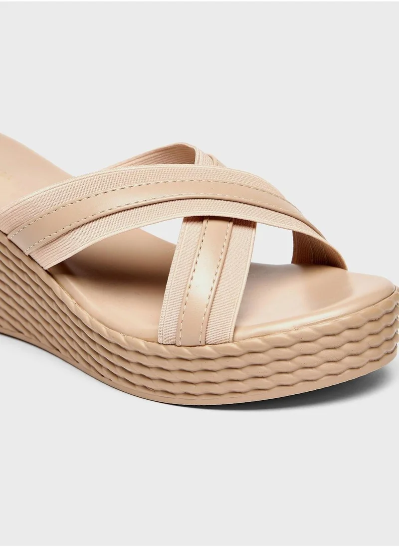 شو اكسبرس Multi Strap Wedge Sandals