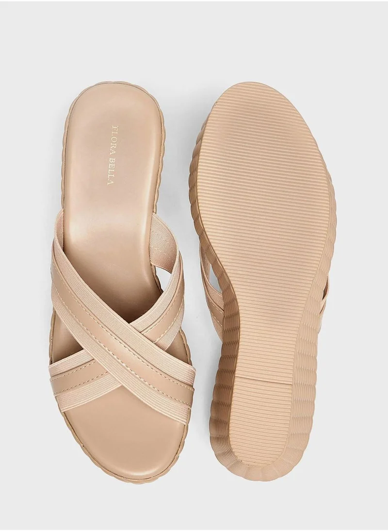 شو اكسبرس Multi Strap Wedge Sandals