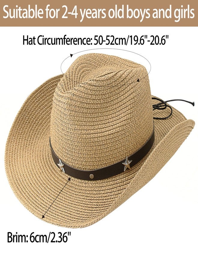FGSS Toddler-Kids Summer-Cowboy-Hats Wide-Brim Sun-Straw-Western-Hat for Boys-Girls 2-7 Yrs - Image 2