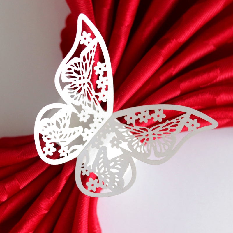 Laser Hollow Butterfly Napkin Ring Reflective Gold Western Restaurant Silk Scarf Decorative Napkin Buckle Spot - Image 4