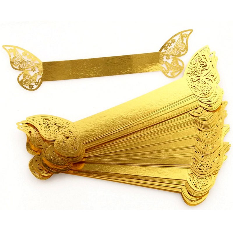 Laser Hollow Butterfly Napkin Ring Reflective Gold Western Restaurant Silk Scarf Decorative Napkin Buckle Spot - Image 5