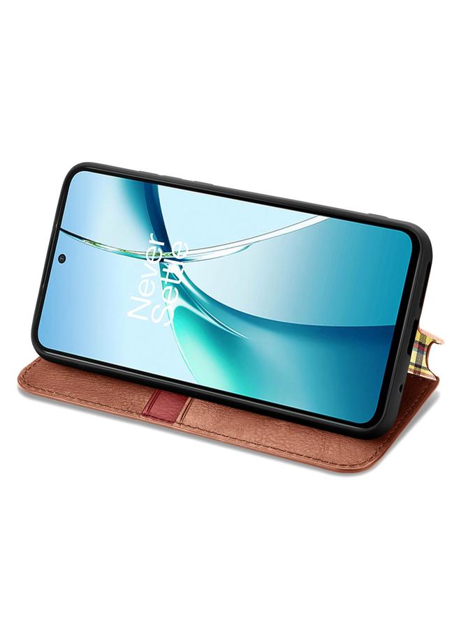 S-TOP Case For Nothing Phone 2a Plus Cubic Grid Pressed Magnetic Leather Phone Case - Image 4